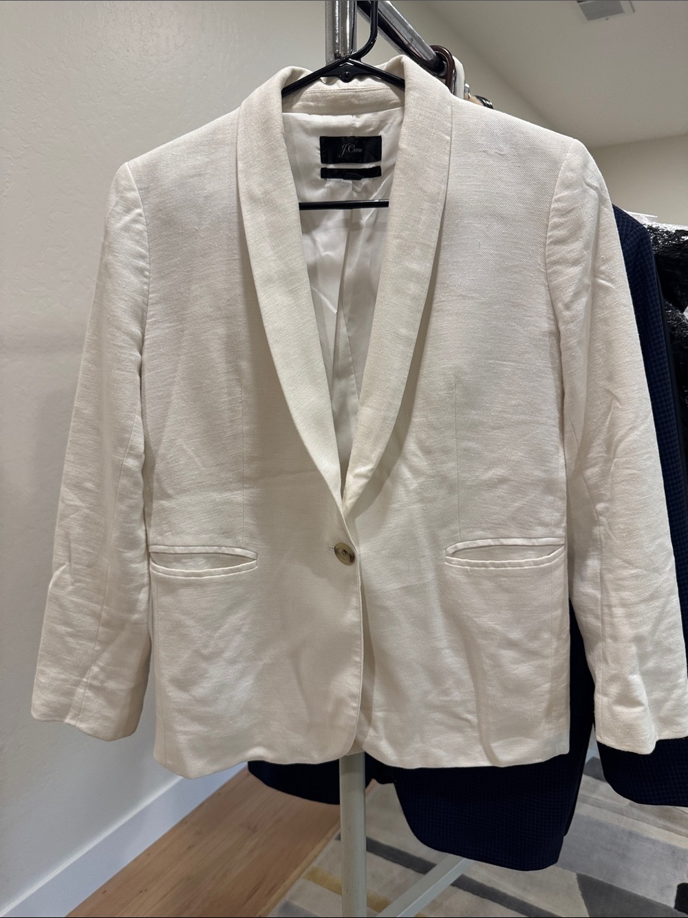 J. Crew Cream Shawl-Collar Single-Button Blazer